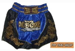 short muay thai bleu