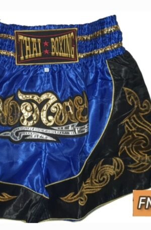 short muay thai bleu