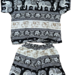 enfant vêtement motif éléphant tille (5-6 ans) เซ็ตชุดเด็กลายช้าง