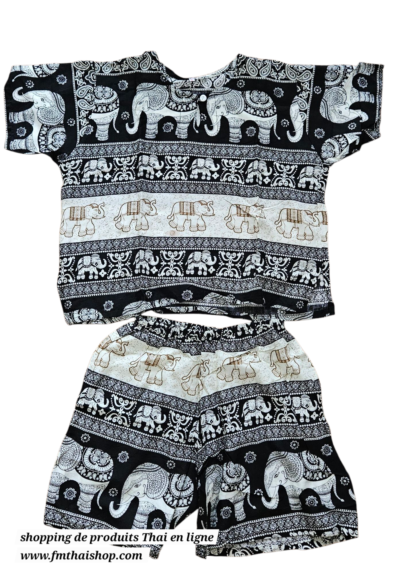 enfant vêtement motif éléphant tille (5-6 ans) เซ็ตชุดเด็กลายช้าง